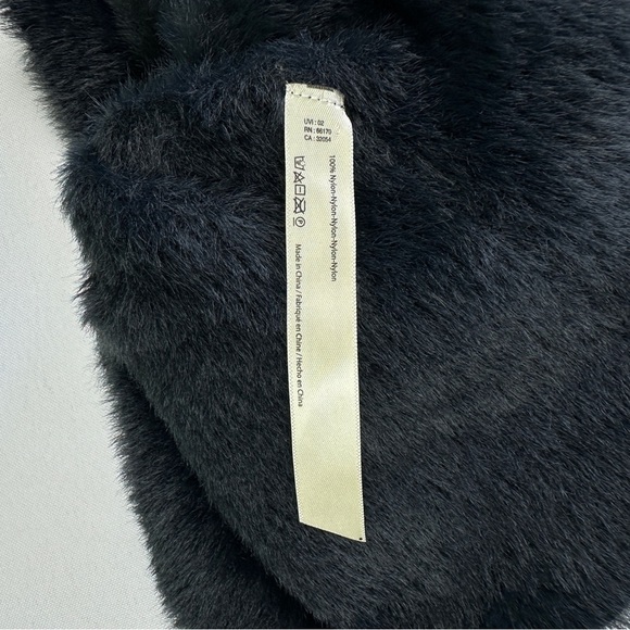 Free People One Fuzzy Crop Cardigan Sweater Navy/Charcoal Blend Small Oversize - Picture 7 of 8